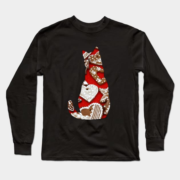 Cat in ginger bread Long Sleeve T-Shirt by reesea